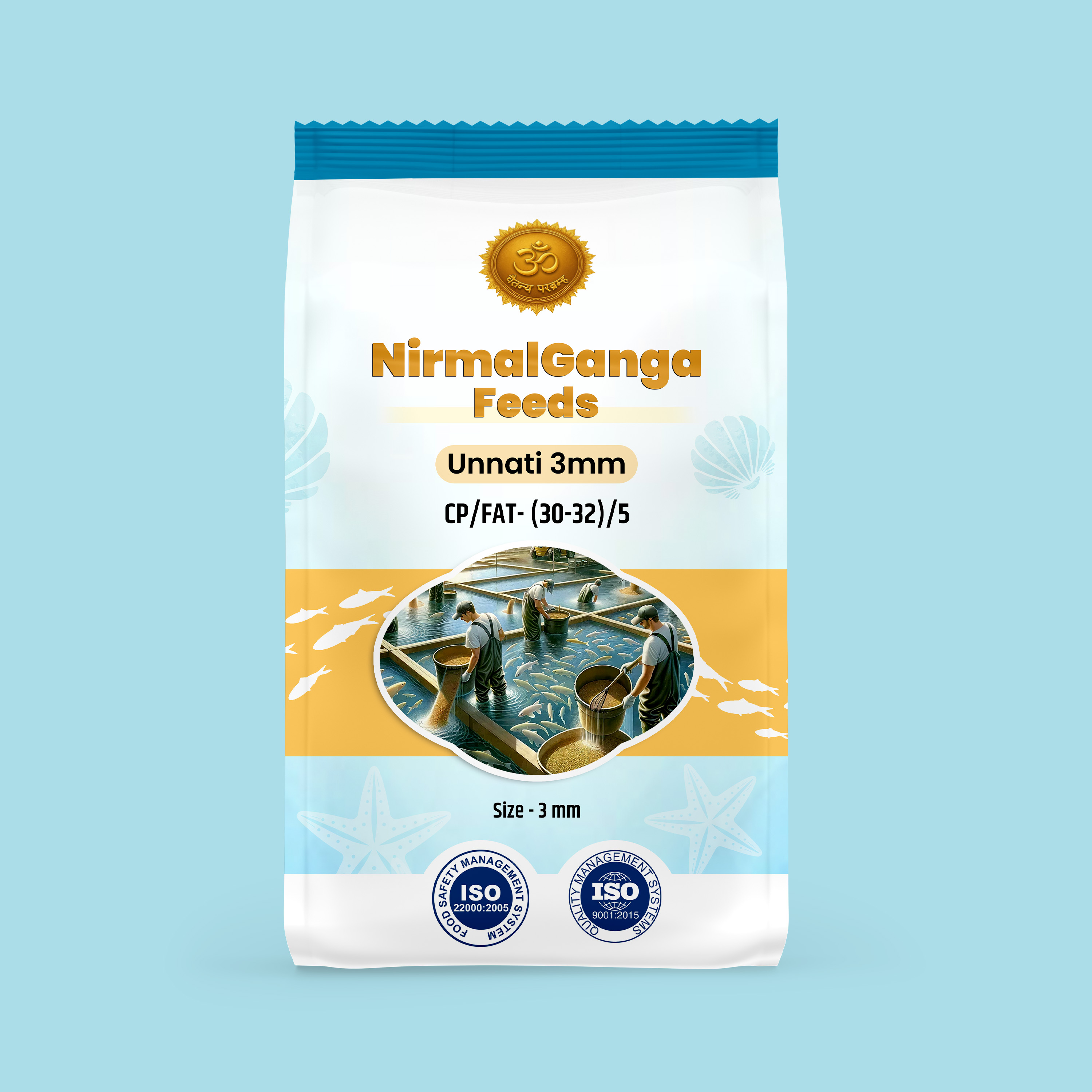 Fish Feed Pellets in hand